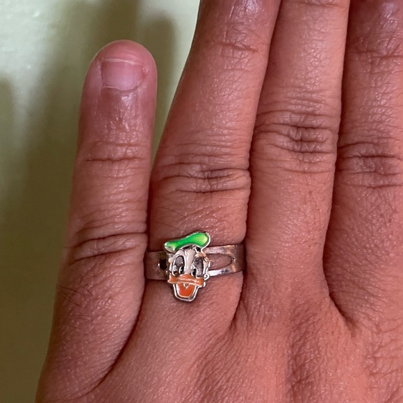 Silver and Green Donald Duck Adjustable Ring - Picture 2 of 5